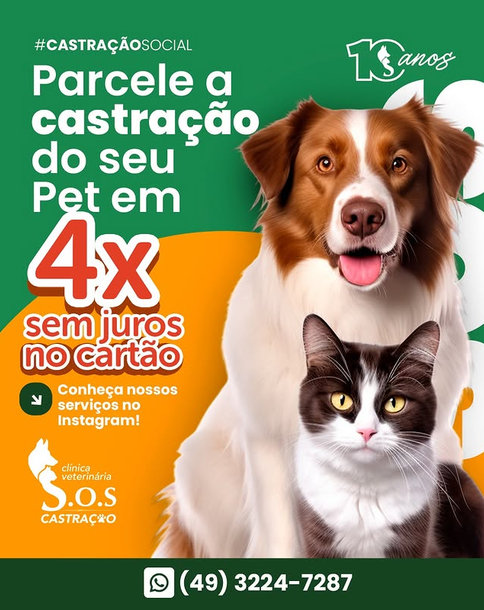 Castração Social em até 4x sem juros